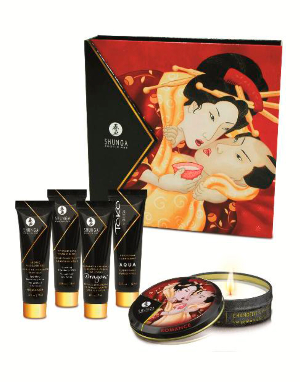 Shunga Geisha's Secret - Набор, Клубника и шампанское, 5 предметов