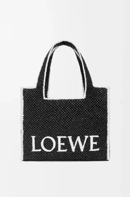 Loewe Большая сумка-тоут Font из рафии, черный