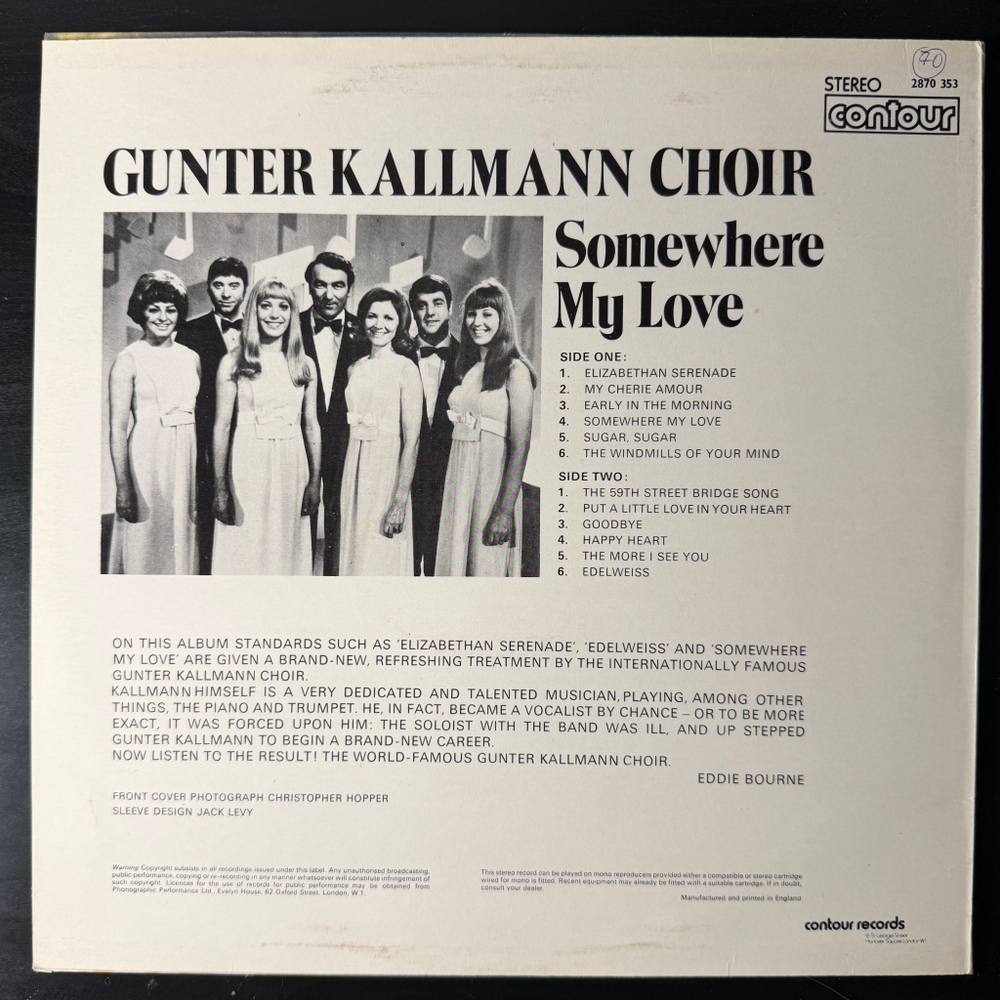 Gunter Kallmann Choir ‎– Somewhere My Love (Англия)
