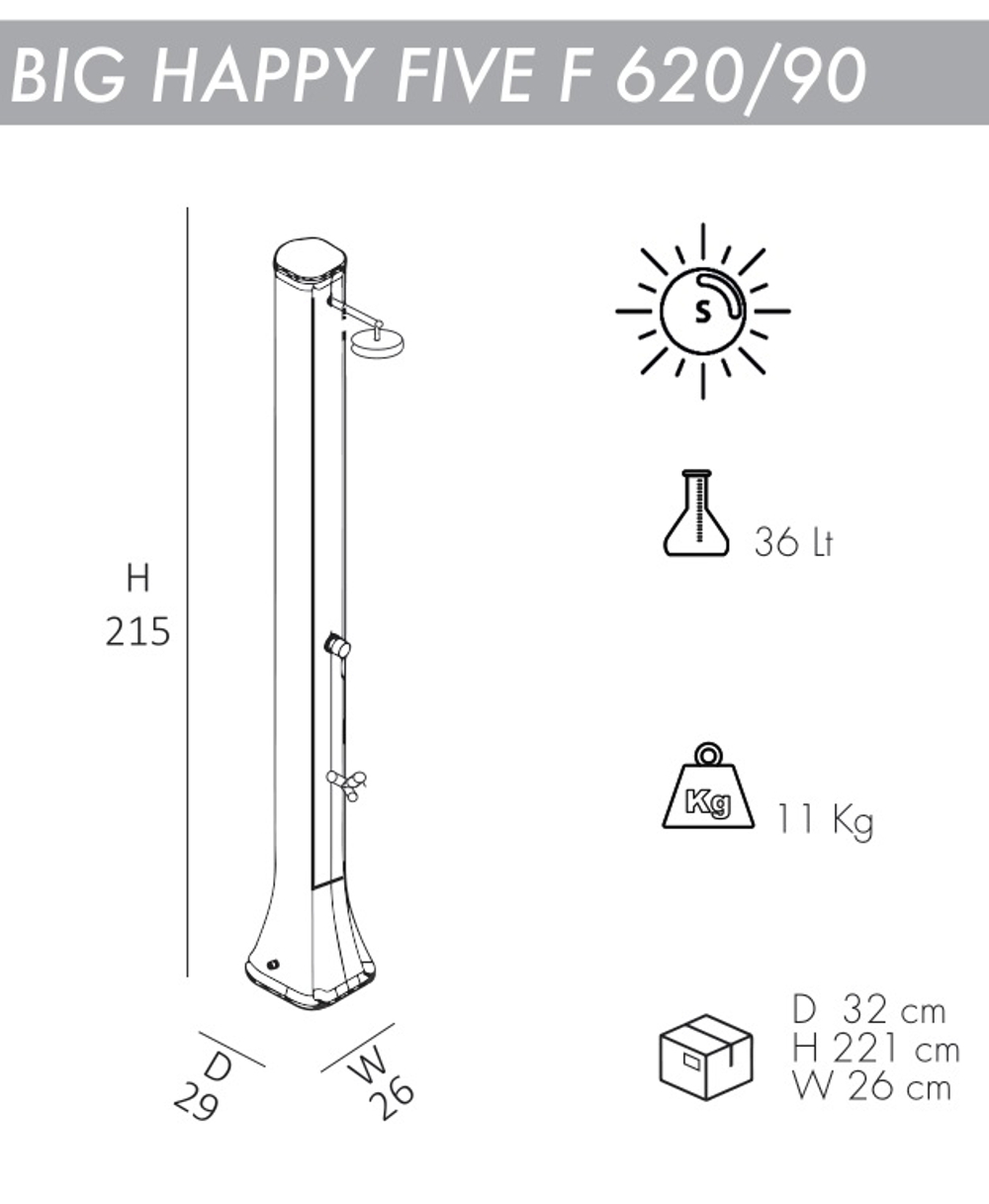 Душ солнечный Arkema Big Happy Five 620/90