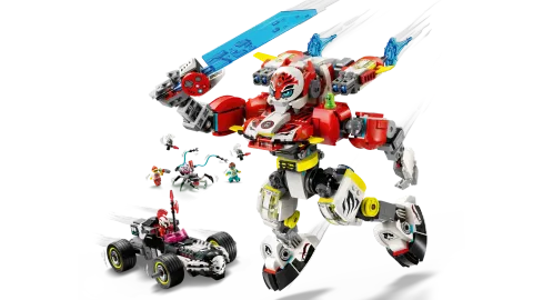 Конструктор LEGO DREAMZzz 71497 Робот-тигр Купера и Hot Rod машина Зеро