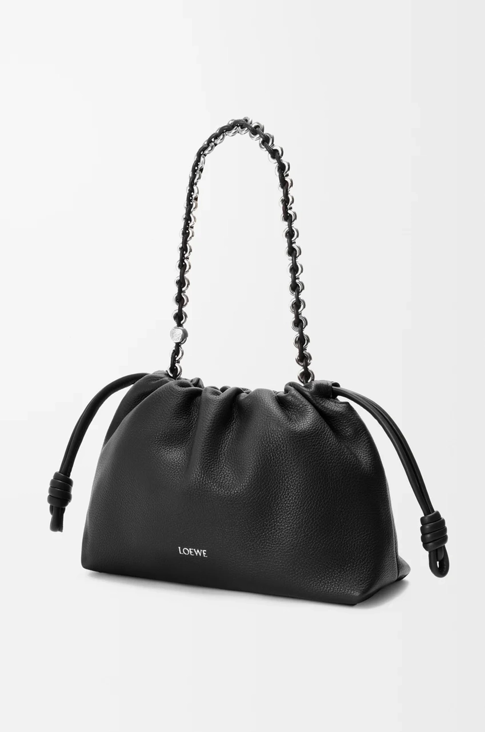 Loewe Сумка Flamenco среднего размера из зернистой телячьей кожи, черный