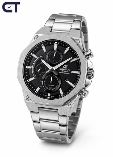 CASIO EFS-S570D-1AUDF EDIFICE мужские наручные часы — солнечный тонкий хронограф с сапфировым стеклом