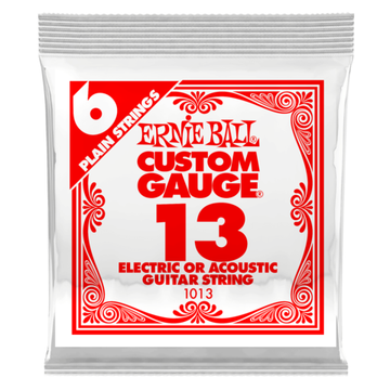 Струна одиночная для акустической и электрогитары ERNIE BALL 1013 Plain Steel .013