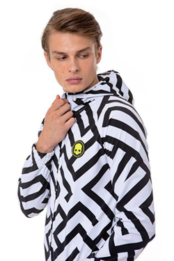 Мужская кофта теннисная Hydrogen Tech Labyrinth Jacket - white/black