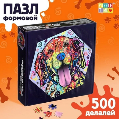 Пазл фигурный 500эл. "Радостный пёсик" (Puzzle Time)
