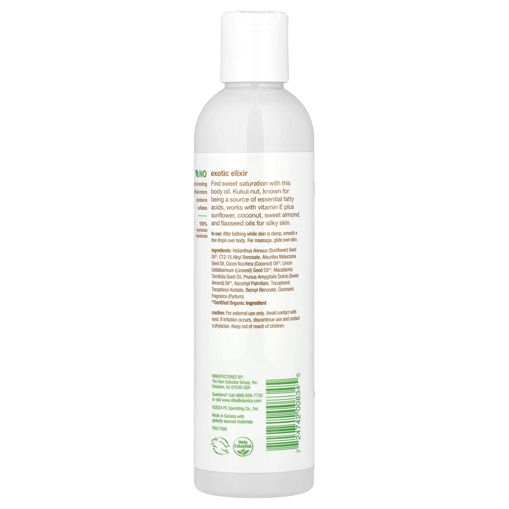 Alba Botanica, масло для тела, интенсивное увлажнение, орех кукуи, 251 мл (8,5 жидк. унции)