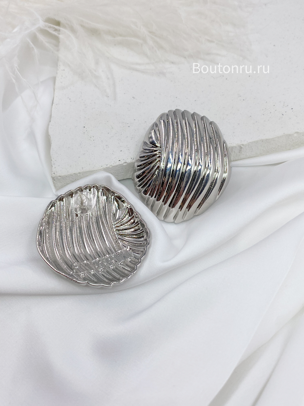 Серьги СЛ. серебро рифленое