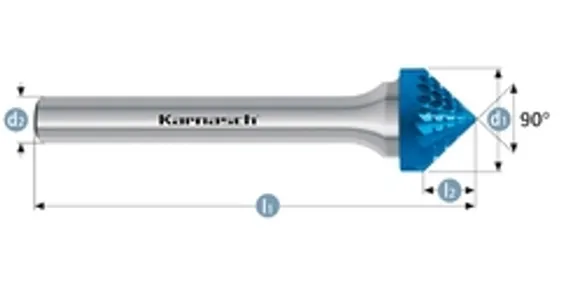 Борфреза твердосплавная Karnasch форма A (цилиндр с гладким торцом), 1,5х6х3х38 мм, универсальная насечка HP-3, без покрытия, арт. 11.3001-015