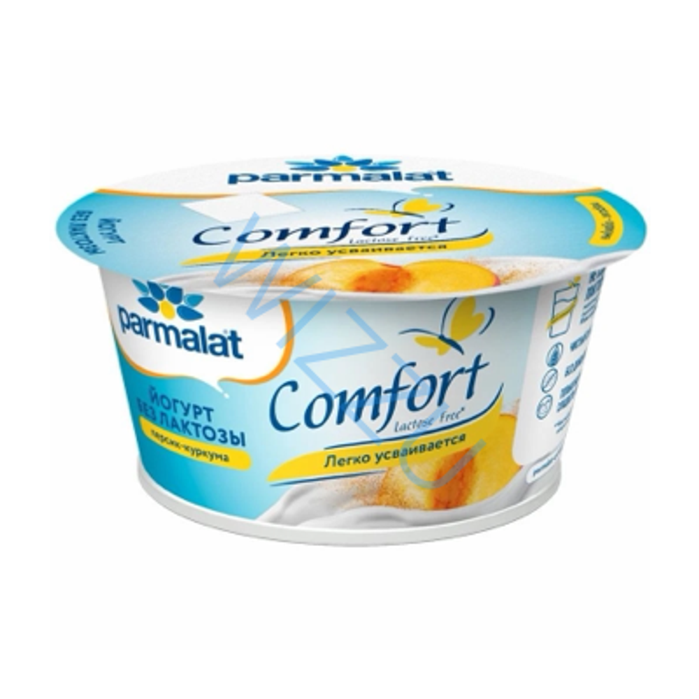Йогурт густой Parmalat Comfort персик-куркума б/лакт. 3% 8х130г Cup