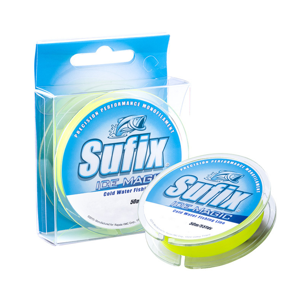 Леска зимняя SUFIX Ice Magic 50 м желтая 0,300 мм 7,7 кг