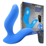 Синий вибромассажер простаты 3,5’’ Remote Control Curve P-spot Massager - 12 см. (Цвет: синий)