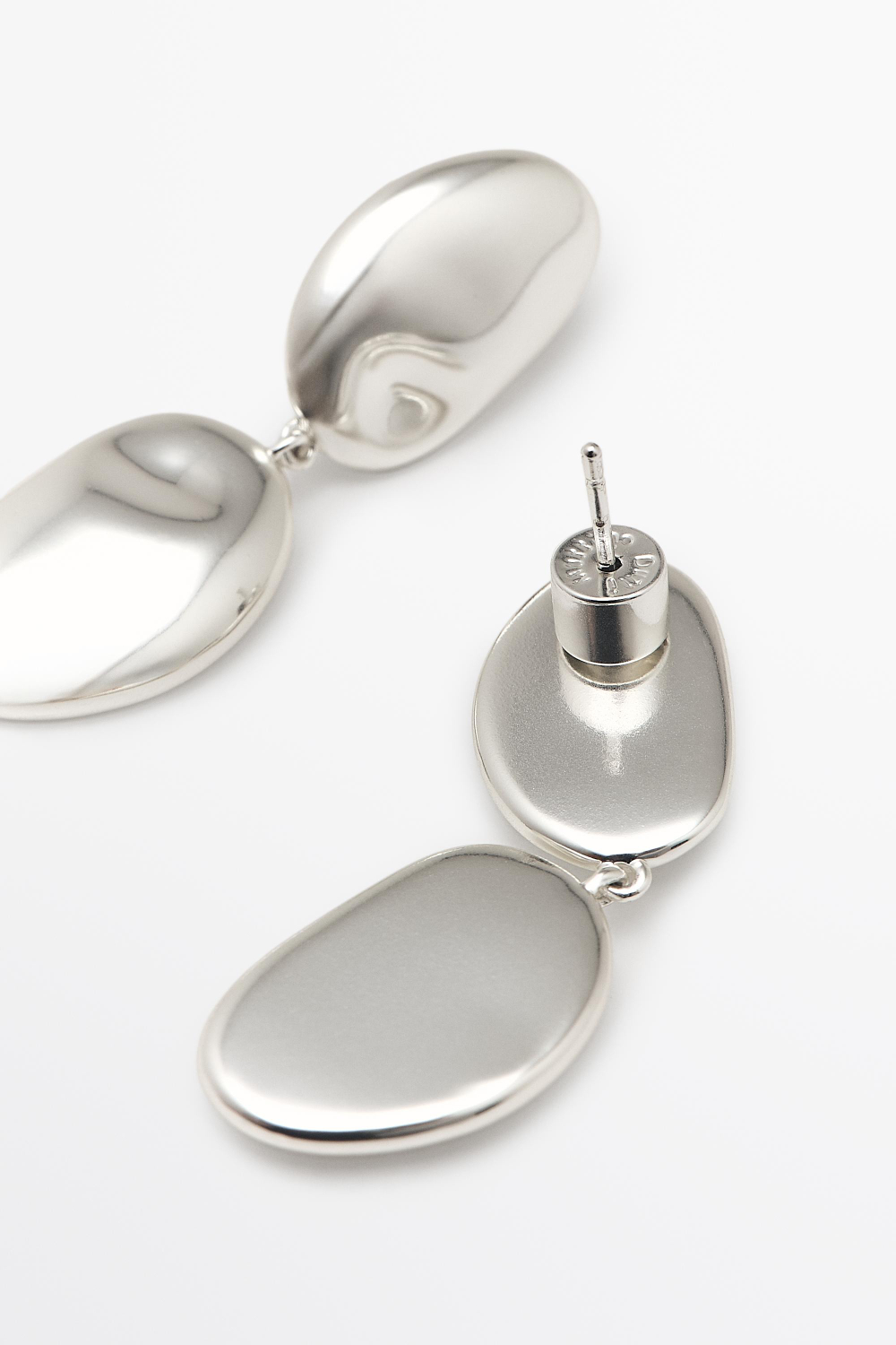 Massimo Dutti Серьги с металлическими деталями, серебряный