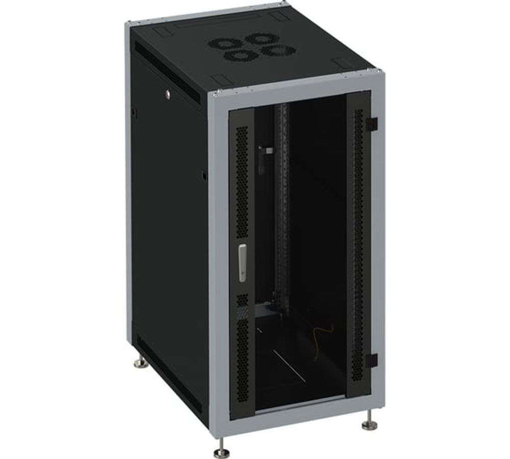 Монтажный напольный шкаф SYSMATRIX, 15U 600х800х800 передняя дверь-стекло, задняя сплошная SL 6815.912
