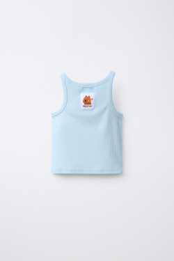 ZARA ТОП В РУБЧИК CAPIBARA CAPYFUN ©, ПАСТЕЛЬНО-СИНИЙ