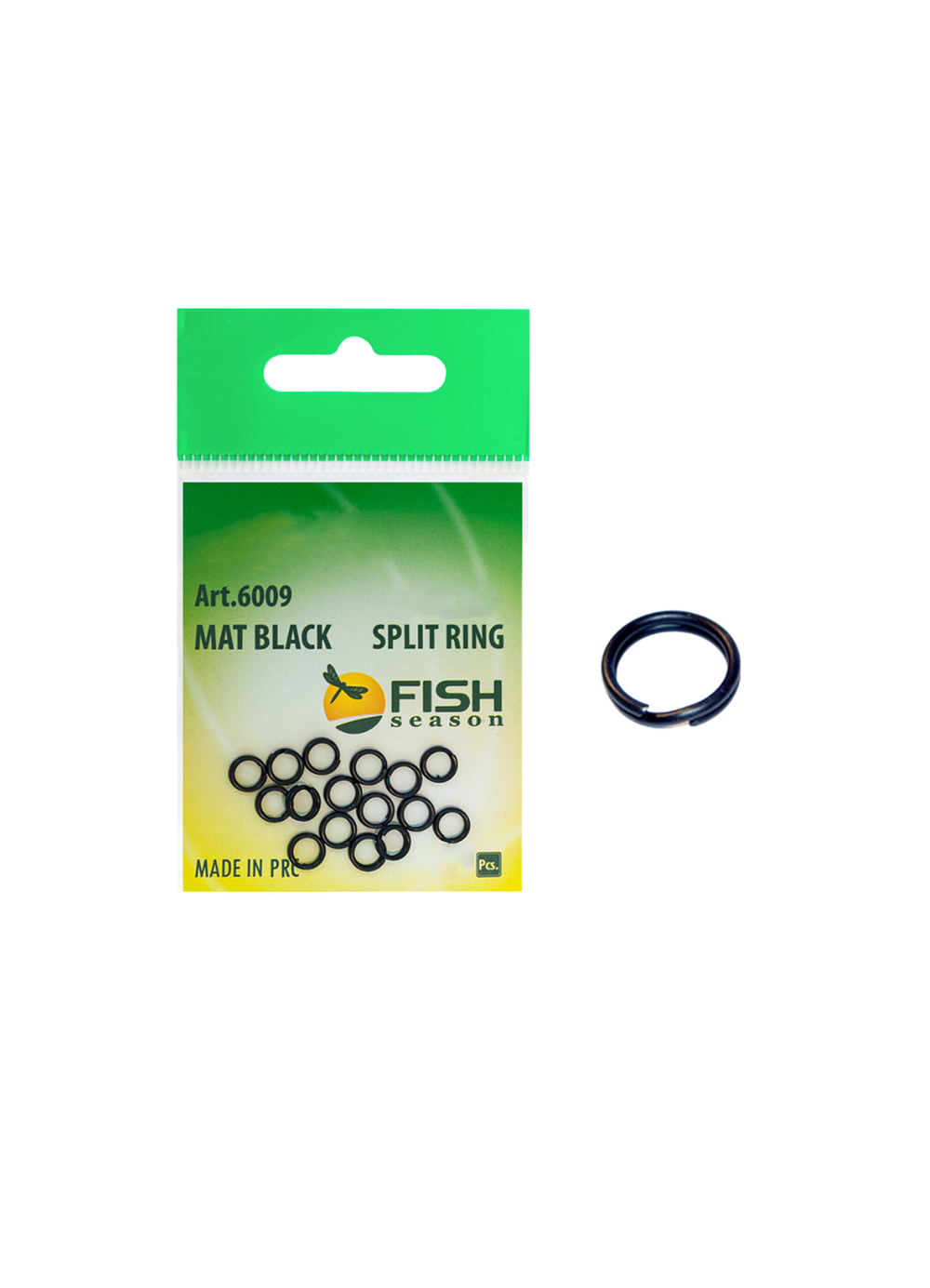 Заводное кольцо Fish Crystal  MAT BLACK SPLIT RING 6009 №4 ( 5 упаковок )