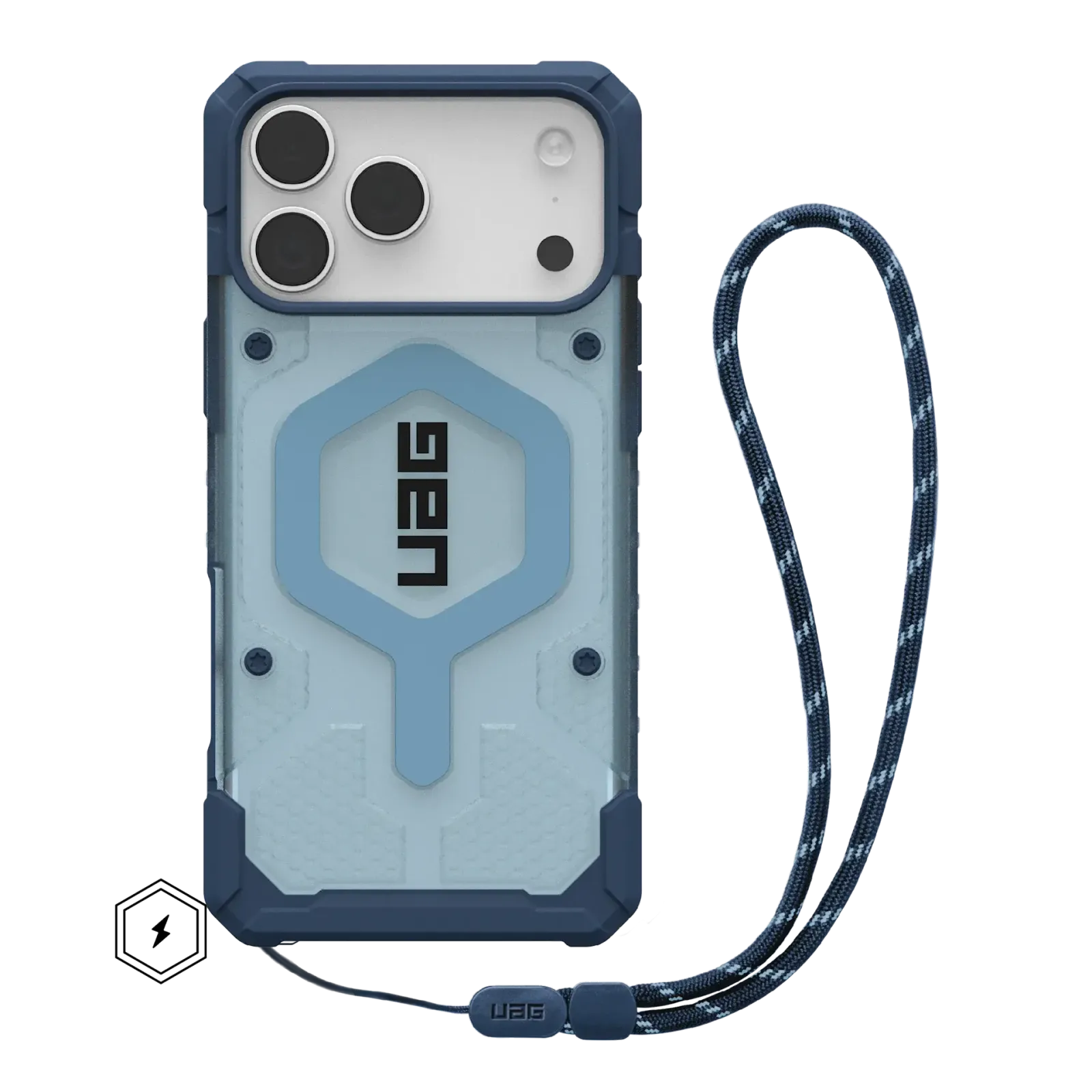 UAG Pathfinder Clear Lanyard with MagSafe Series Case for Apple iPhone 17 Pro Max Blues Case + Blues Lanyard (Синий)