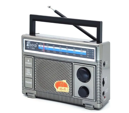 Радиоприемник сетевой 88-108Mhz FEPE FP-1356 чёрный