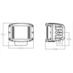 Фара Aurora 2" Side Shooter ближнего белого света ALO-2-E4E15D1 черная