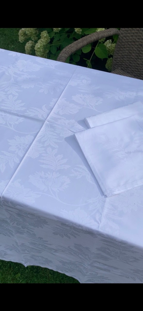 Скатерть 160х270 и 12 салфеток Vallesusa Arles 14463 белые