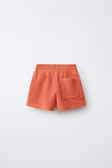 ZARA ОДНОТОННЫЕ ШОРТЫ ИЗ ТКАНИ ПИКЕ, ОРАНЖЕВЫЙ