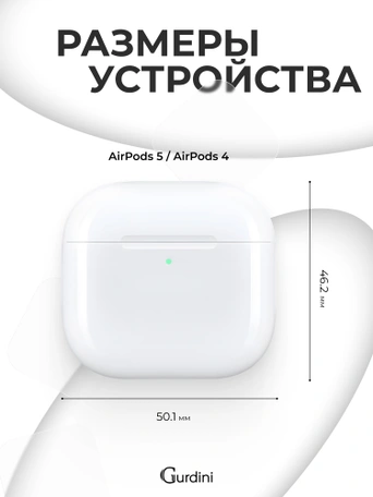 Чехол для Airpods 4 Gurdini силиконовый черный