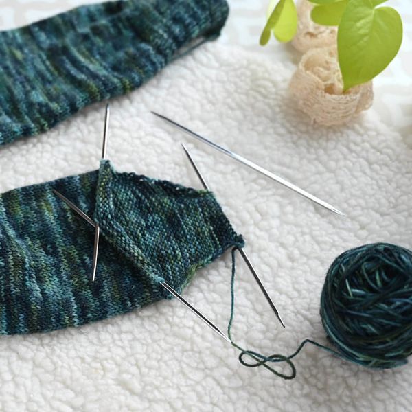 Спицы чулочные (носочные) Knit Pro Nova cubics 6 мм / 15 см, никелированная латунь, серебристый, 5 шт, 12113