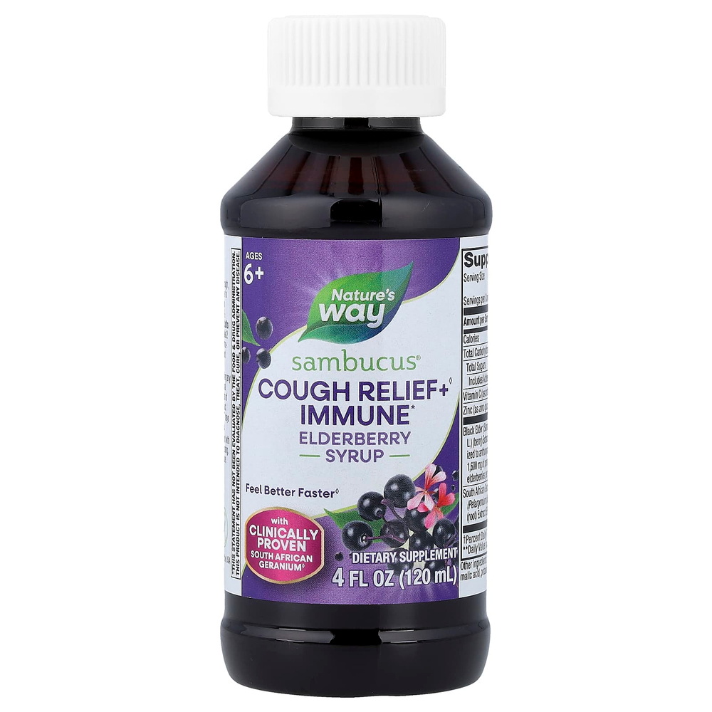 Nature's Way, средство от кашля и иммунитет, Sambucus®, для детей от 6 лет, 120 мл (4 жидк. унции)