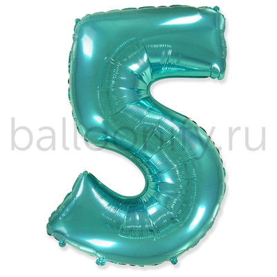 Шар ЦИФРА 5 Tiffany 40" 102 см