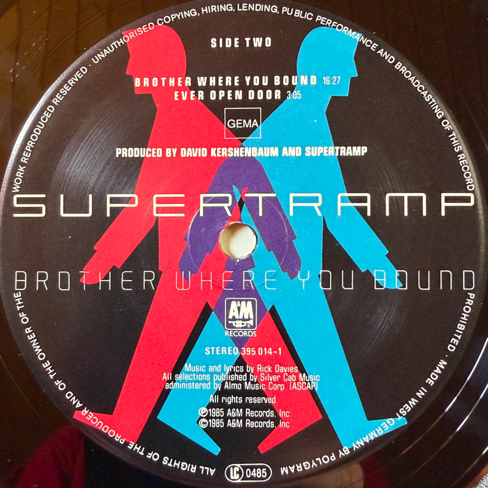 Supertramp ‎– Brother Where You Bound (Германия 1985г.)