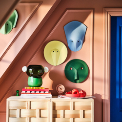 IKEA PS 2026  (ИКЕА ПС 2026)  -  Декор настенный, 3 шт. - зелёный/голубой/жёлтый