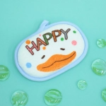 Губка для тела махровая детская «Happy baby - Утёнок Кря» , 13,5*8,5 см (ZIP пакет)