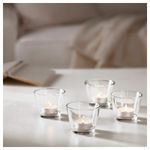 Набор подсвечников IKEA GALEJ (ГАЛЕЙ), Стекло, Прозрачный, 6 см, 4 шт