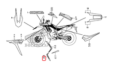 86648-KZZ-M20ZA. STRIPE D, L. MIDDLE COWL *TYPE1*. Honda CRF250Rally, Sticker OEM