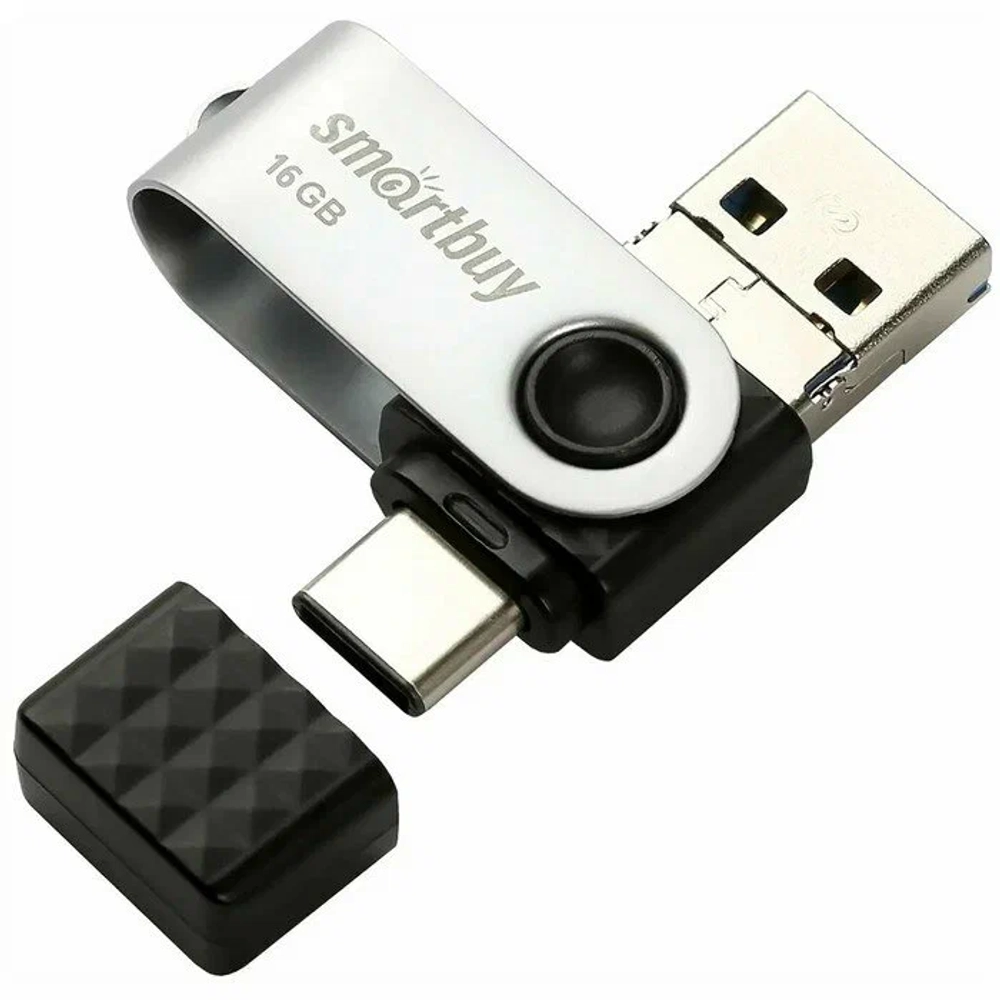 Флешка 16-GB SMART-BUY Trio 3-in-1 (USB Type-A + USB Type-C + micro USB)