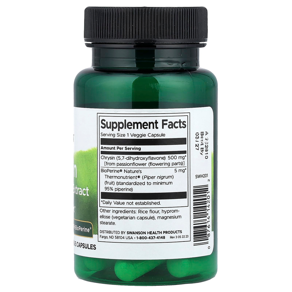 Swanson Vitamins, хризин, 30 растительных капсул