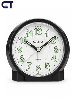 CASIO TQ-228-1D настольные часы-будильник — круглый корпус в чёрно-белой гамме