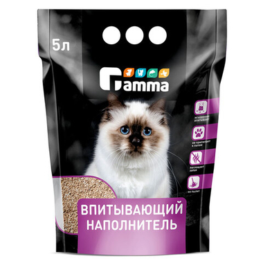 Наполнитель Gamma впитывающий для кошек 5 л