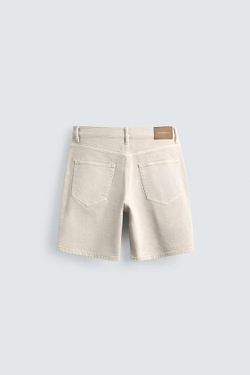 ZARA ДЖИНСОВЫЕ ШОРТЫ REGULAR FIT, ЭКРЮ