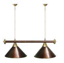 Лампа STARTBILLIARDS 2 пл. (плафоны зеленые,штанга красная,фурнитура золото)