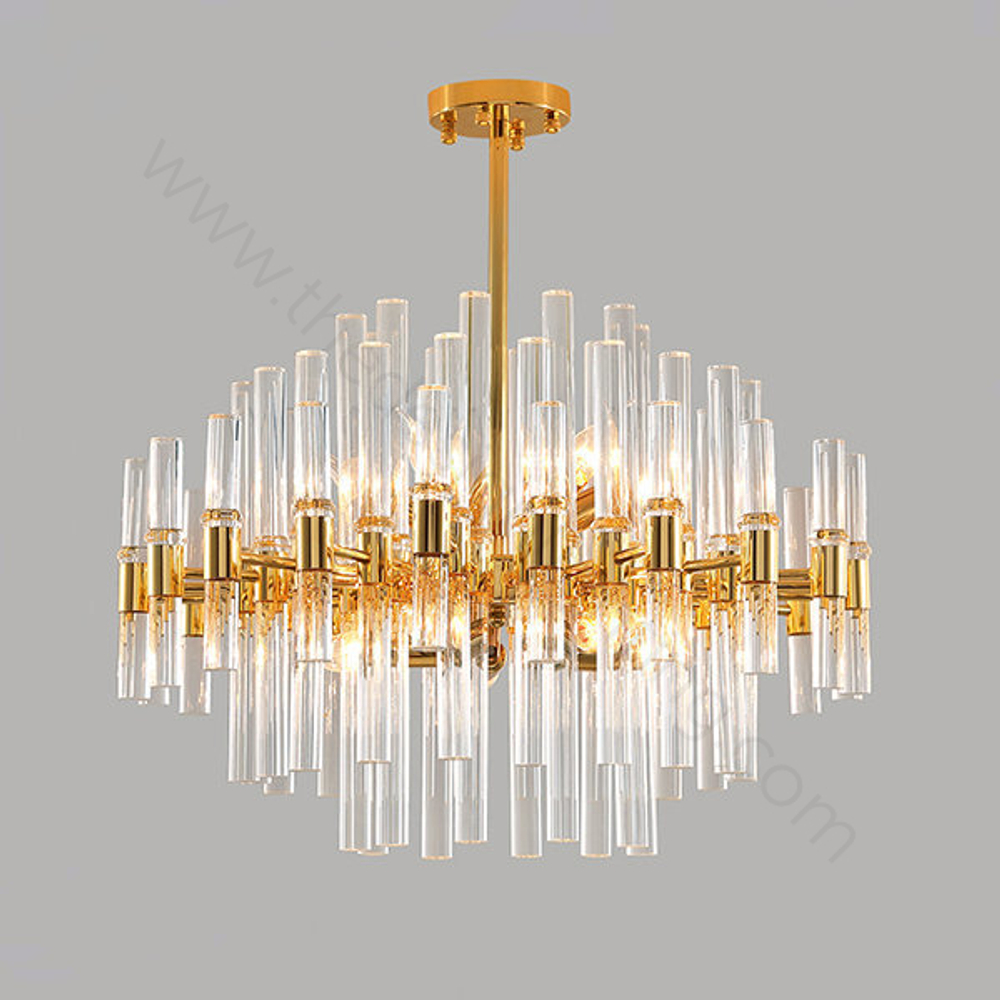 Ceiling  Chandelier Crystal Pillars by Ligth Room