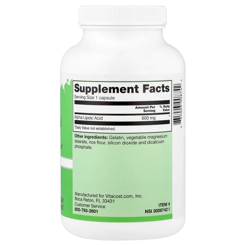 Vitacost, Alpha Lipoic Acid, 600 mg, 240 Capsules