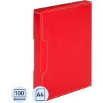 Папка файловая на 100 файлов Attache A4 35 мм красная в коробе (толщина обложки 1 мм)