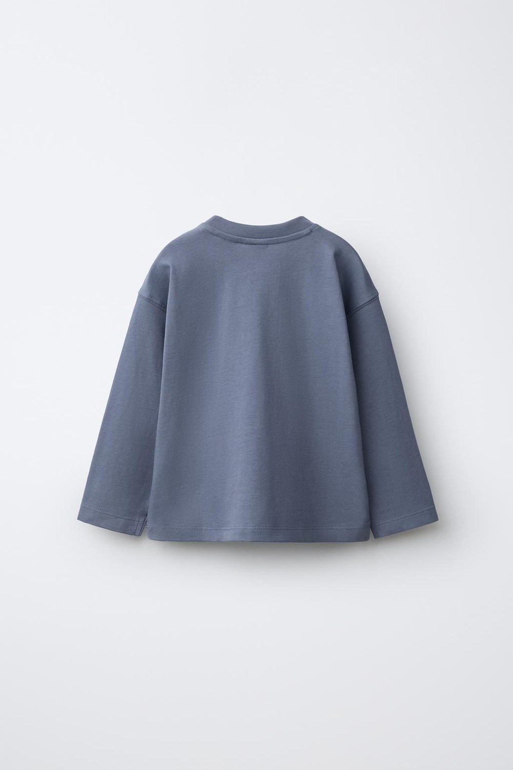 ZARA ОДНОТОННЫЙ ЛОНГСЛИВ, СЕРО-СИНИЙ