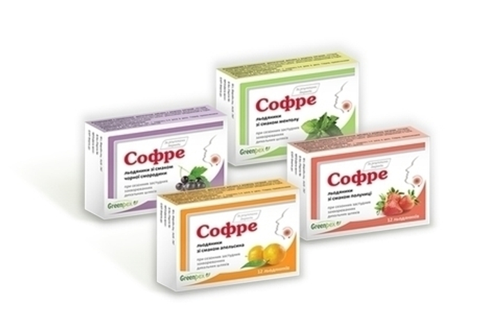 Леденцы от кашля Софре Oxford вкус Мята Soufre 2,5 гр x 12 шт