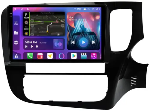 Магнитола для Mitsubishi Outlander 3 2012-2021 (правый руль) - FarCar BM9-2K-7263R9 монитор 9.5" 2K QLED на Android 14, Быстрая, CarPlay, 4G SIM-слот