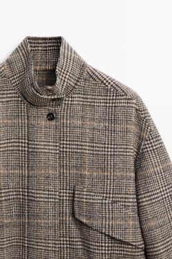 Massimo Dutti Клетчатый бомбер, черный