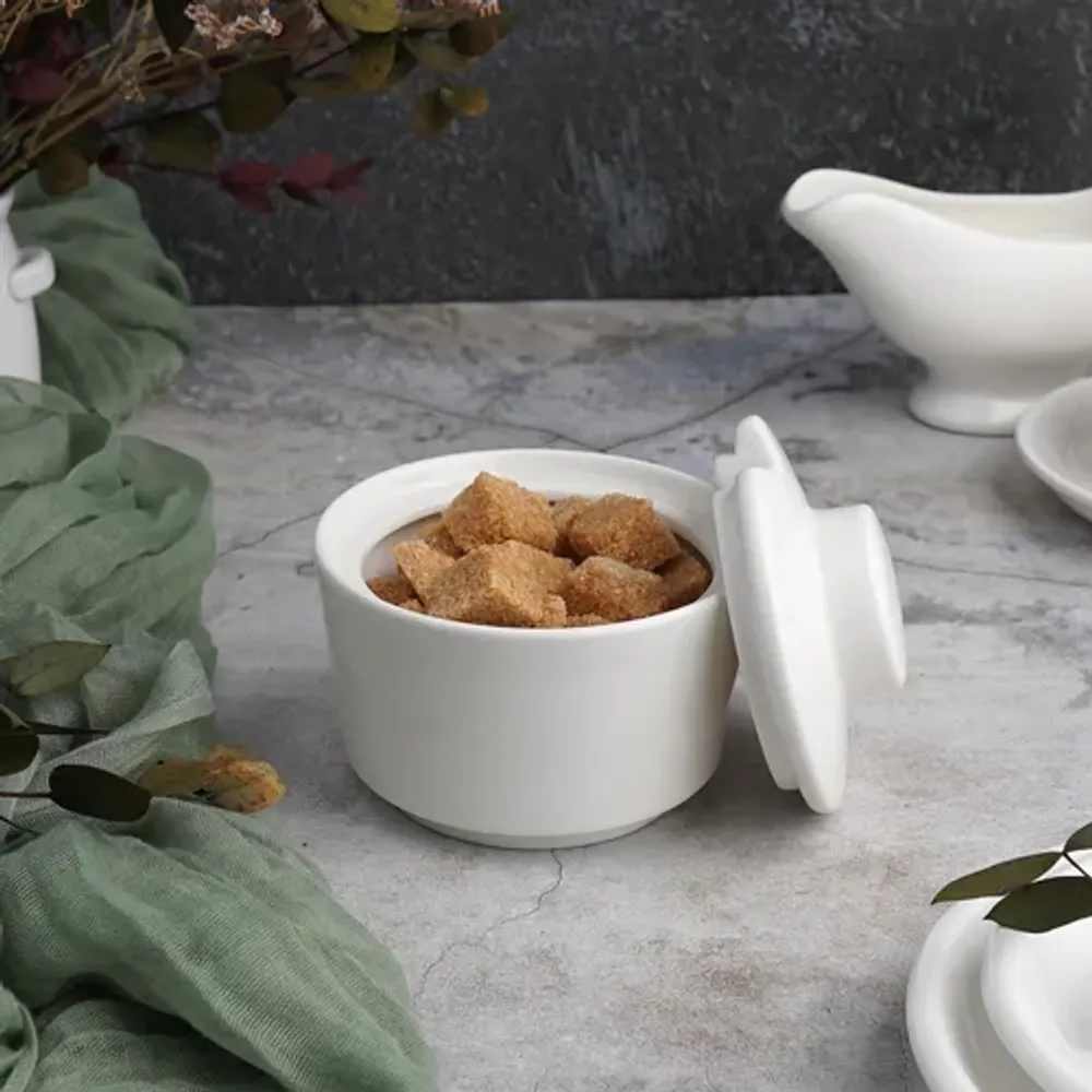 Сахарница d 9,5 см h8 см с крышкой белая фарфор P.L. Proff Cuisine [4]