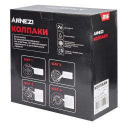 Колпаки R16 Sapphire 4шт (черно-матовые) ABS-пластик ARNEZI A0702038