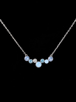 Колье-дуга Эльза с голубыми кристаллами Swarovski